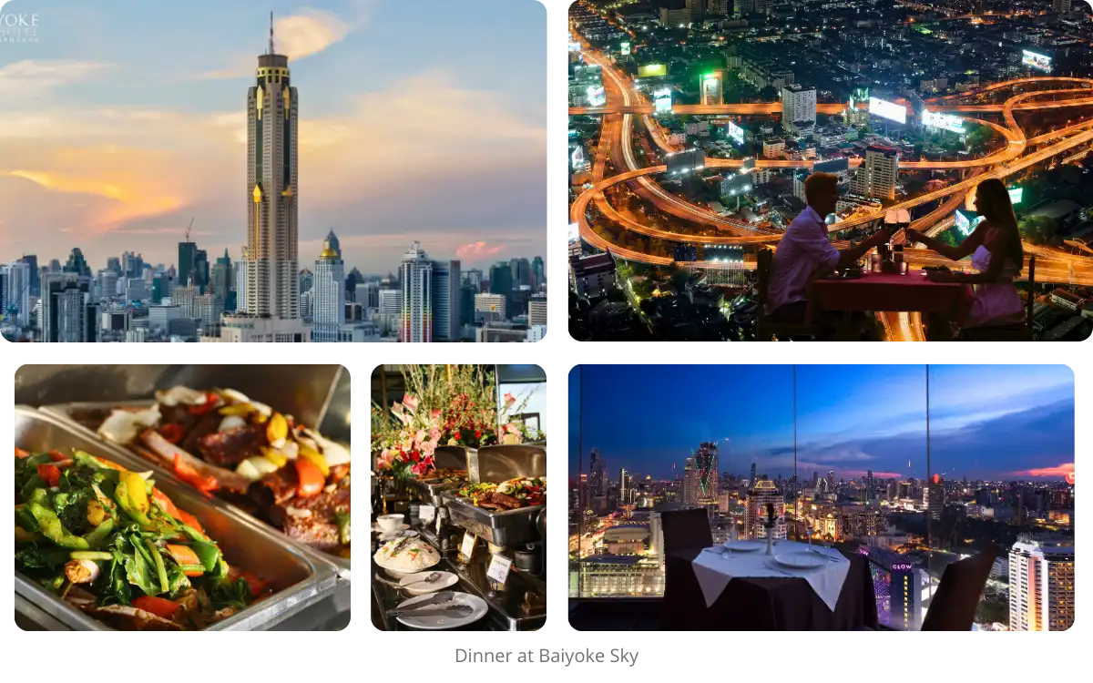 Baiyoke Sky Dinner with Private Transfer
