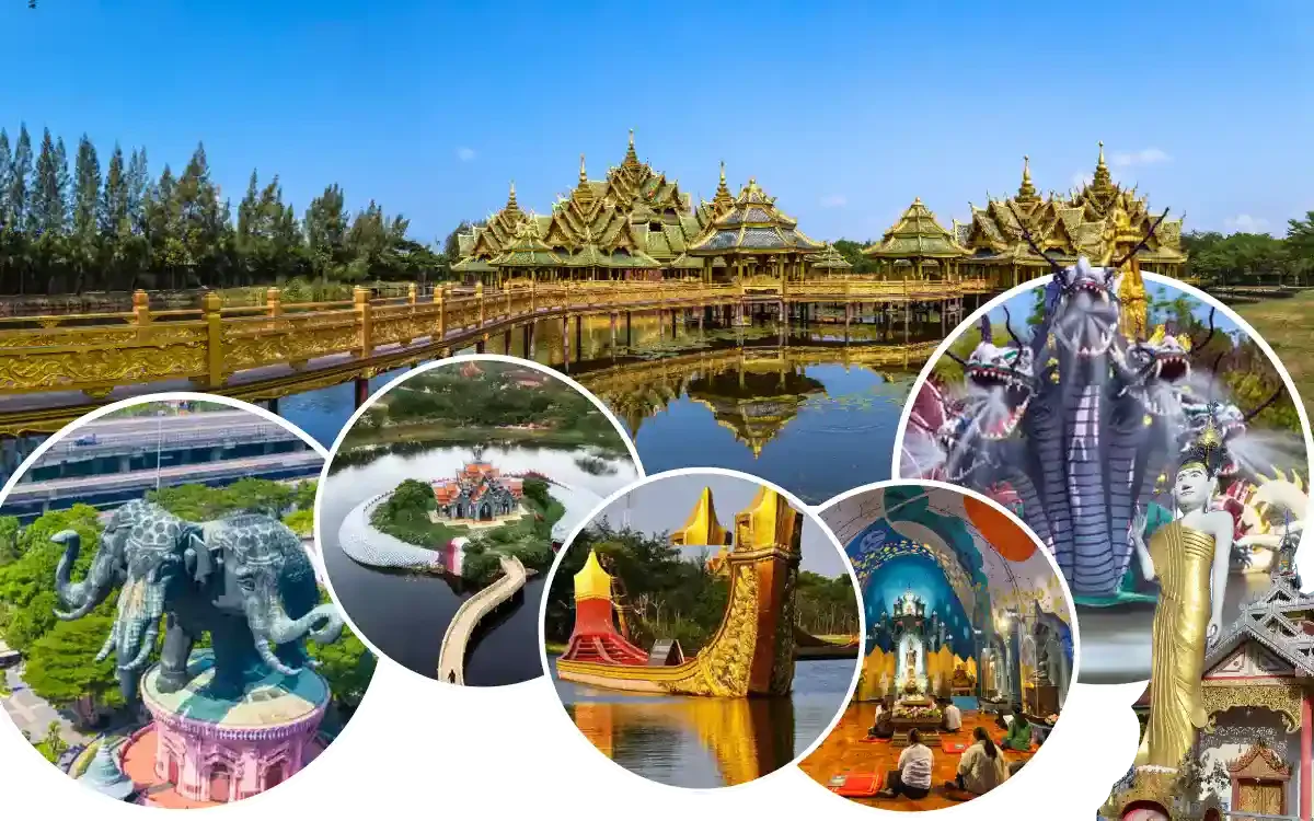 Вечерняя набережная Asiatique The Riverfront в Бангкоке